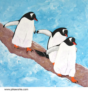 Three Gentoo Penguins
